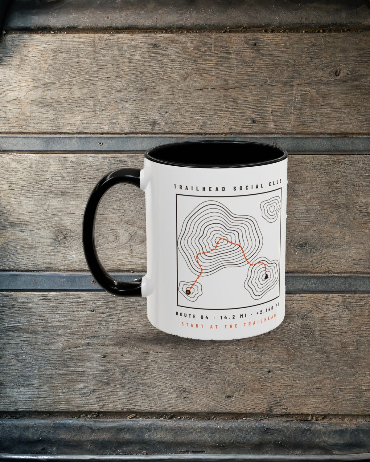 Route Map Mug in Black, styled