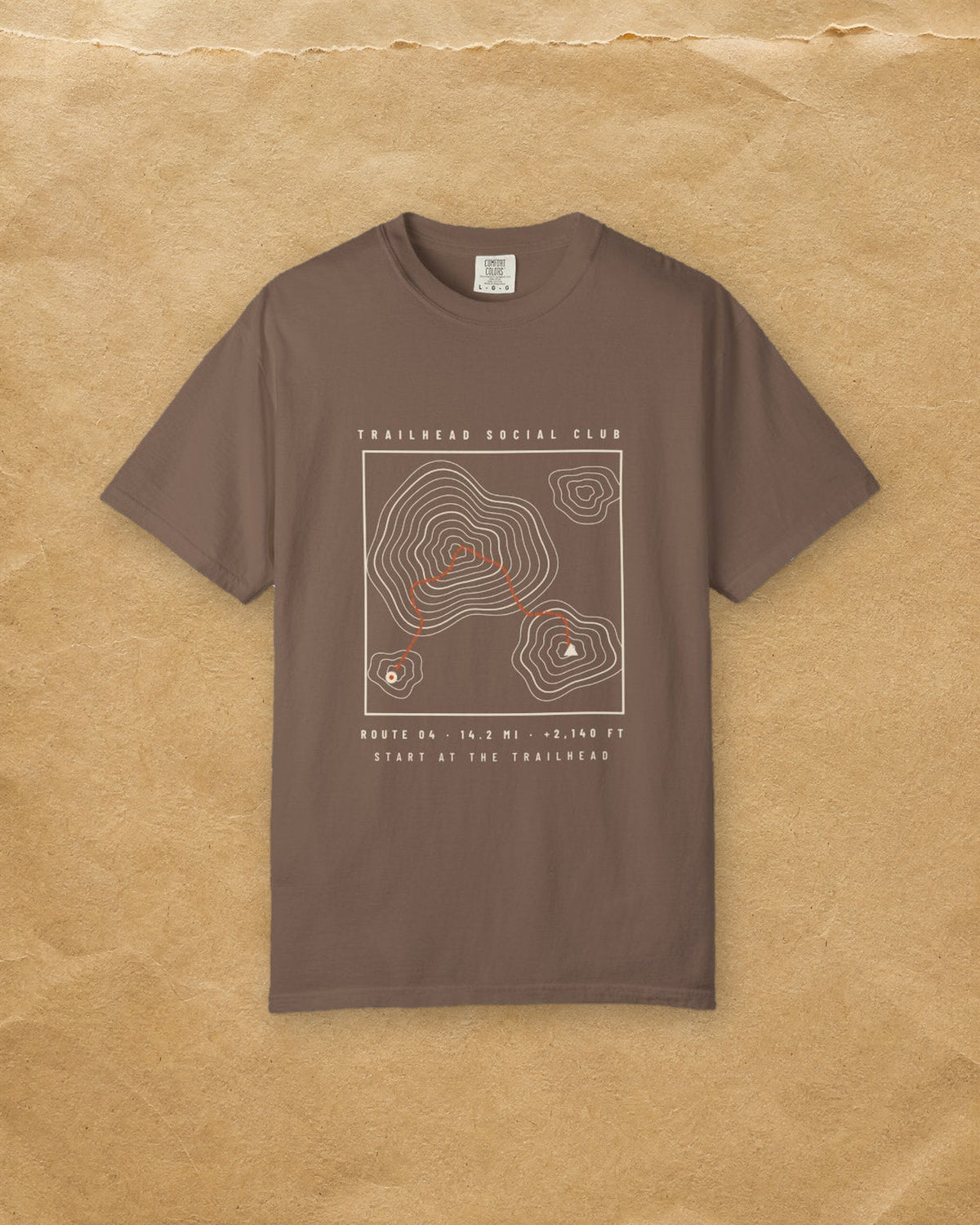 Route Map Tee in Espresso, styled