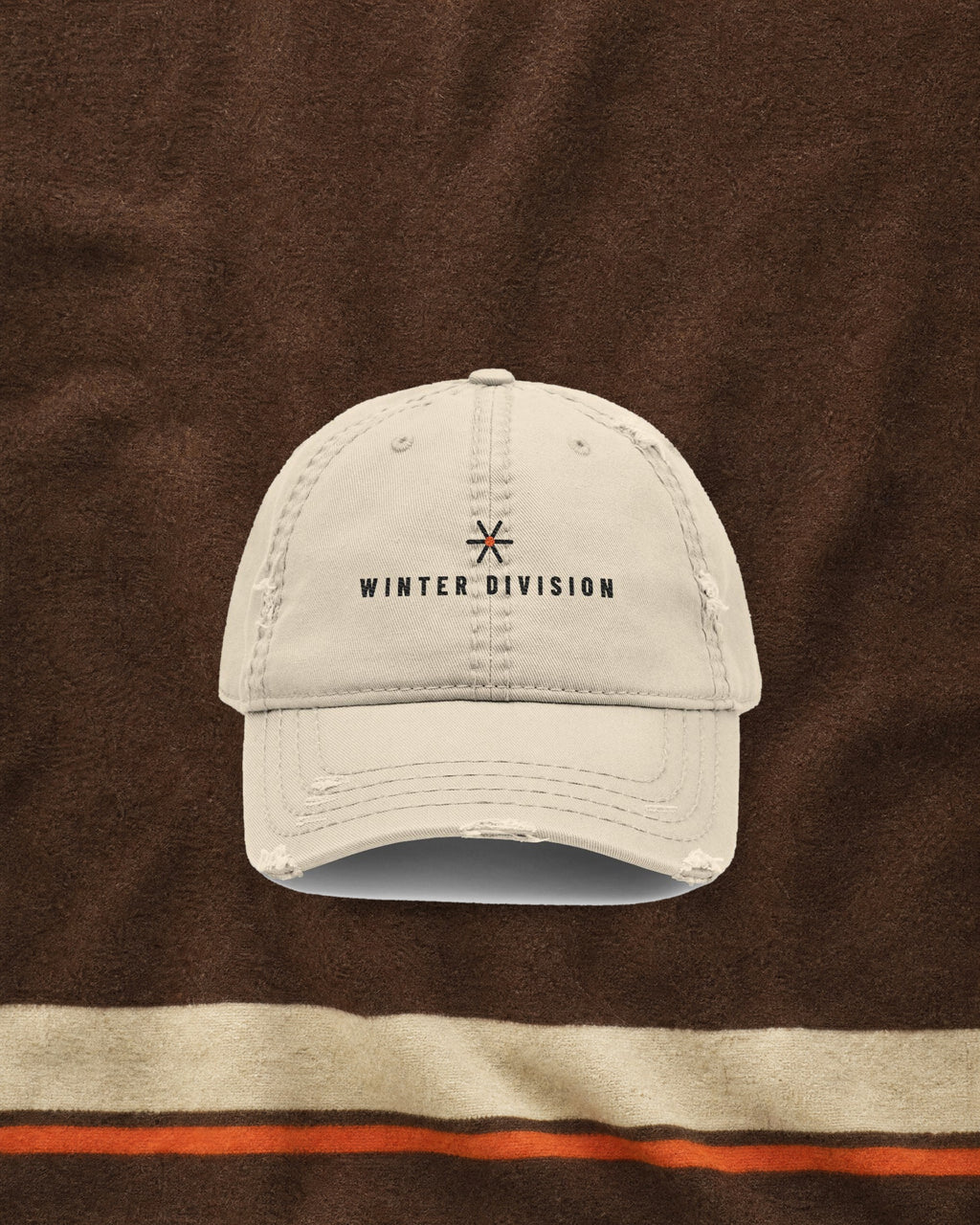 Winter Division Dad Hat in Khaki, styled