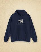 The Trailhead Hoodie in Navy, styled