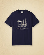 The Trailhead Tee in True Navy, styled