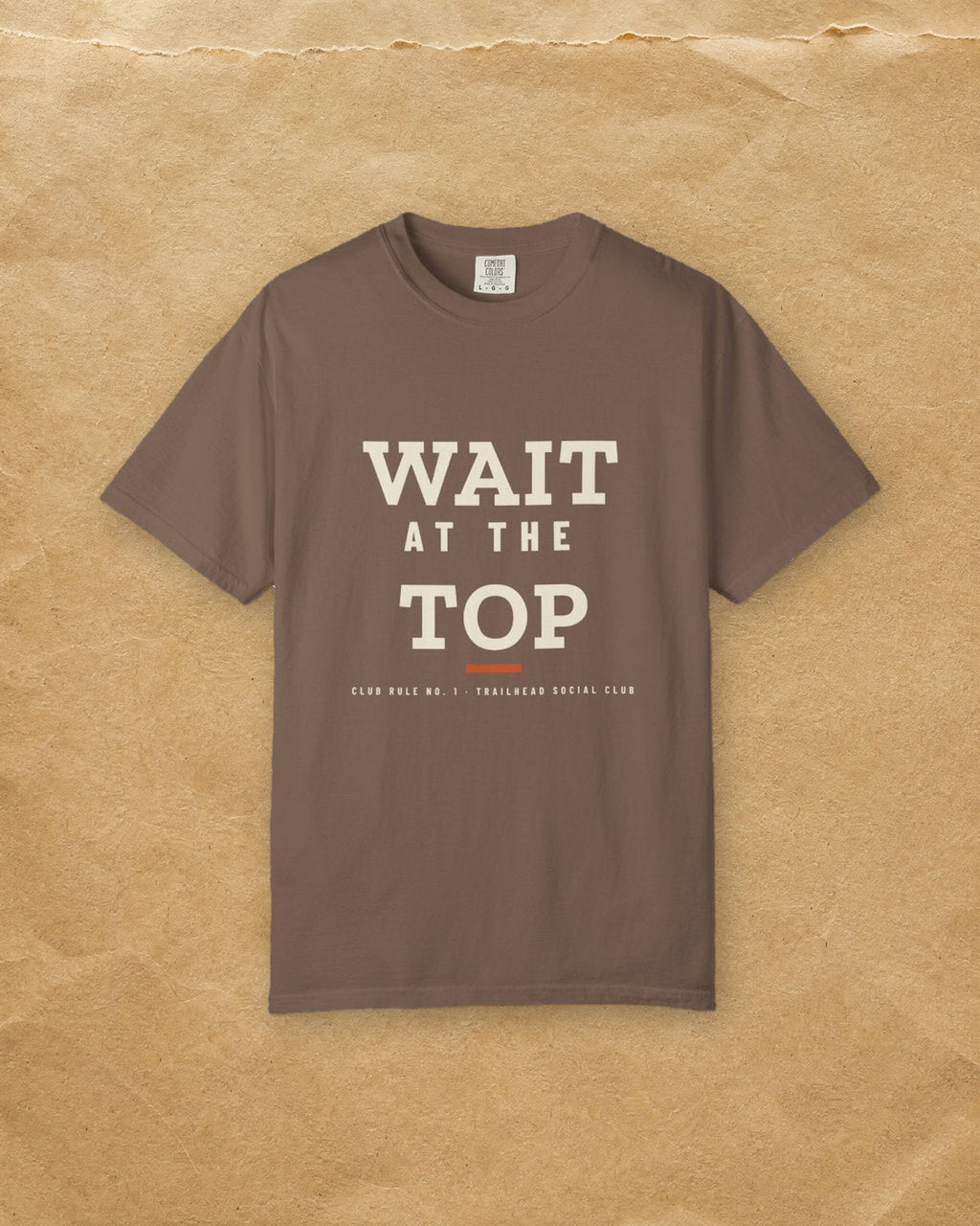 Wait at the Top Tee in Espresso, styled