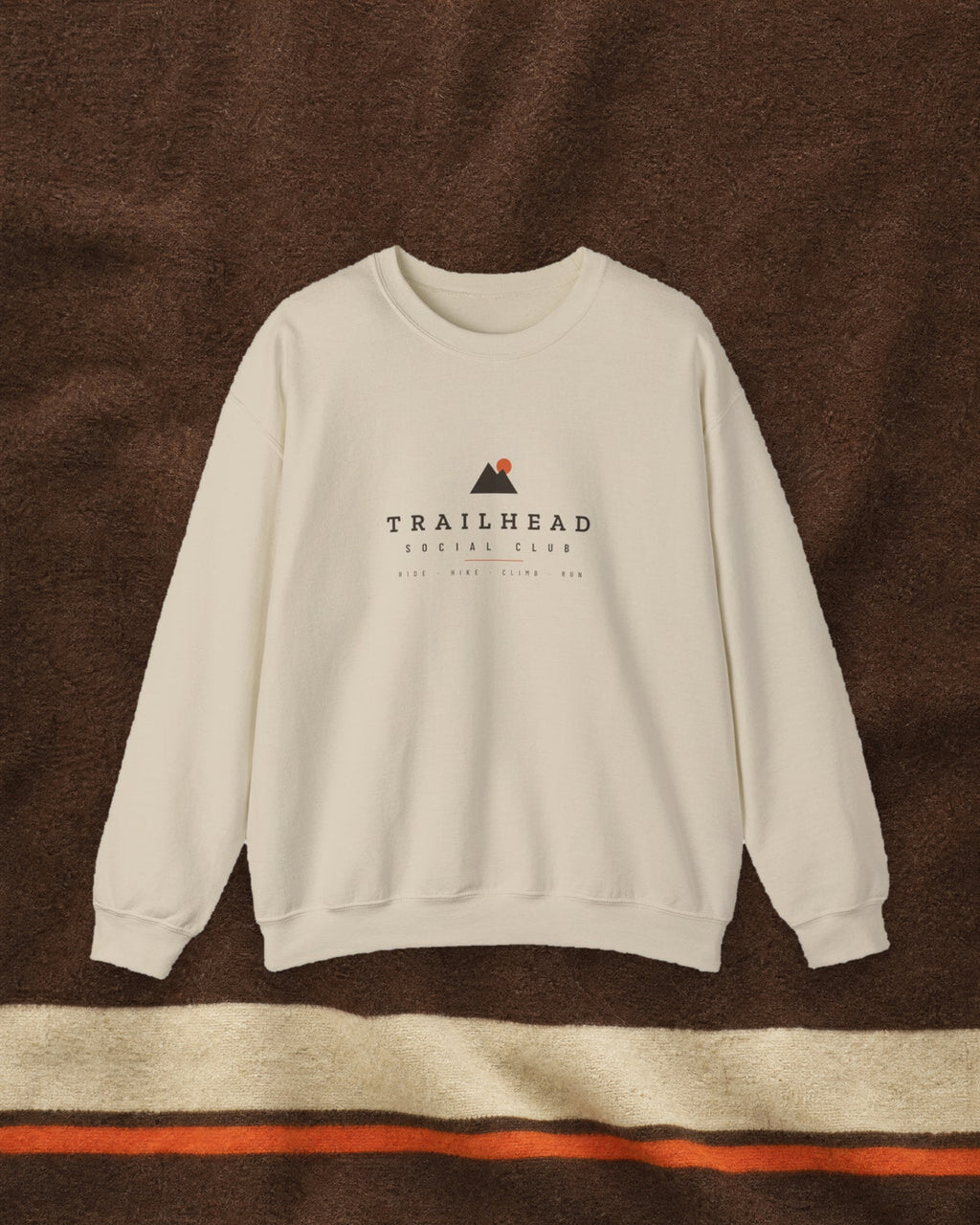 Club Wordmark Crewneck in Sand, styled