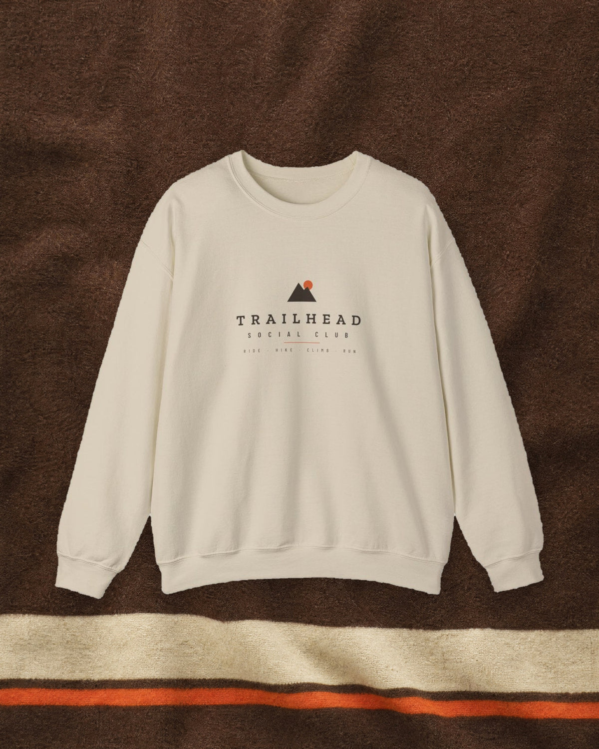 Club Wordmark Crewneck in Sand, styled