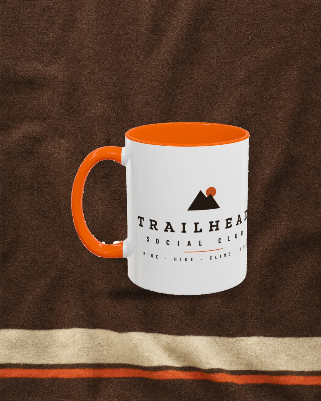 Club Wordmark Mug in Orange, styled