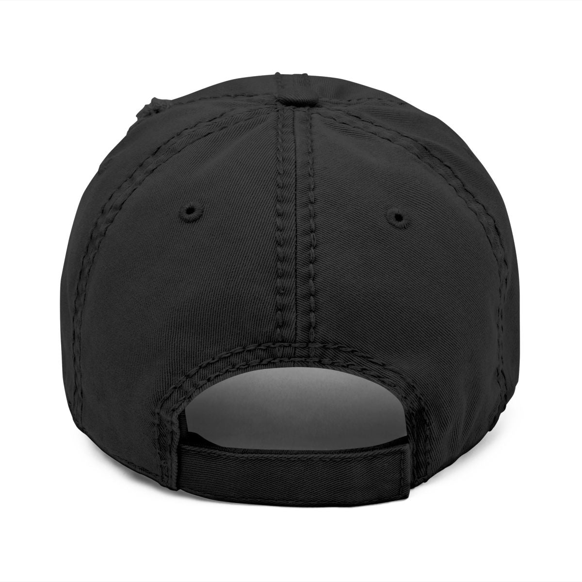Stay on Trail Dad Hat in Black, back view
