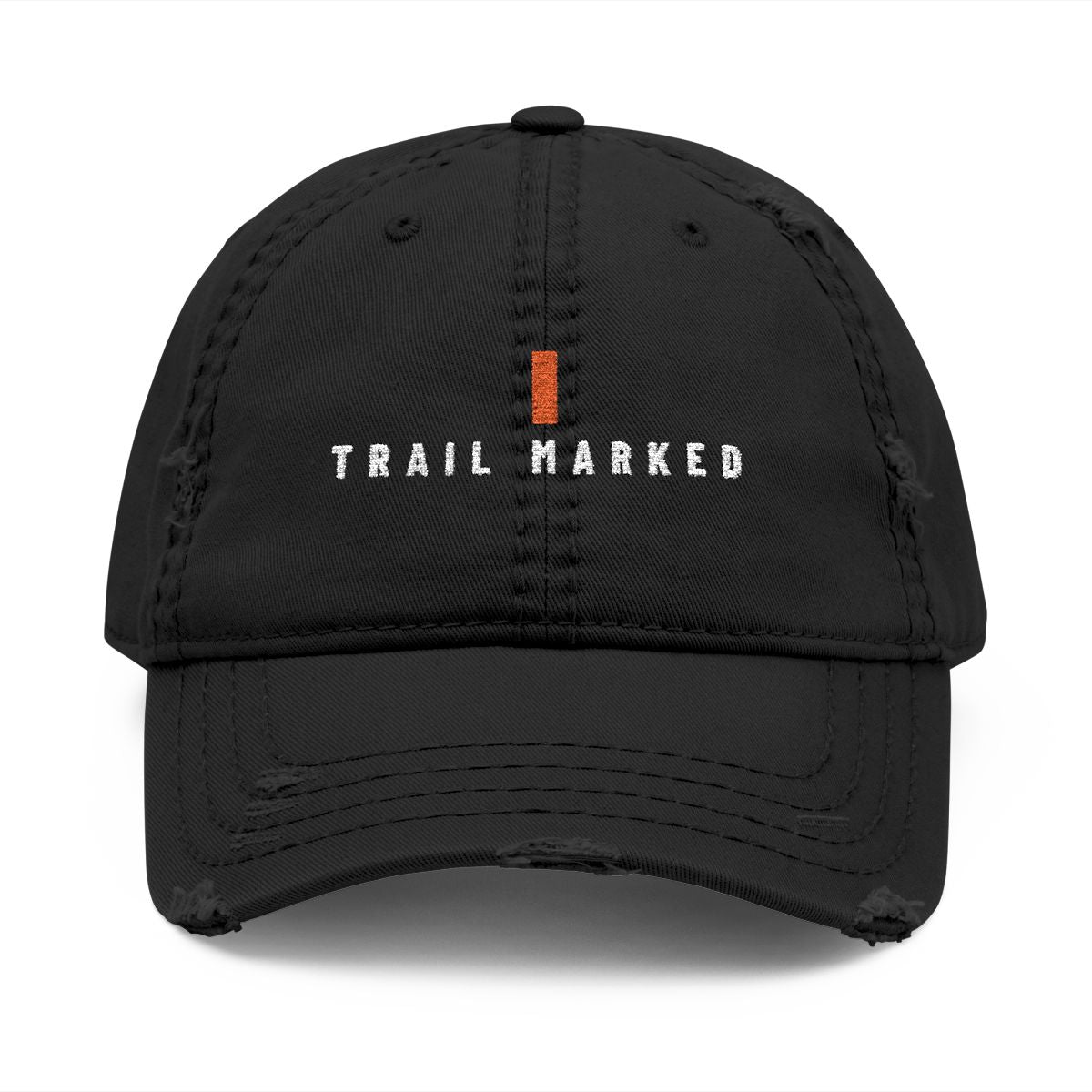 Trail Marked Dad Hat in Black, front view