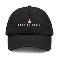 Stay on Trail Dad Hat in Black, front view