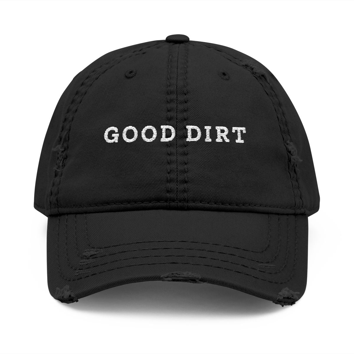 Good Dirt Dad Hat in Black, front view