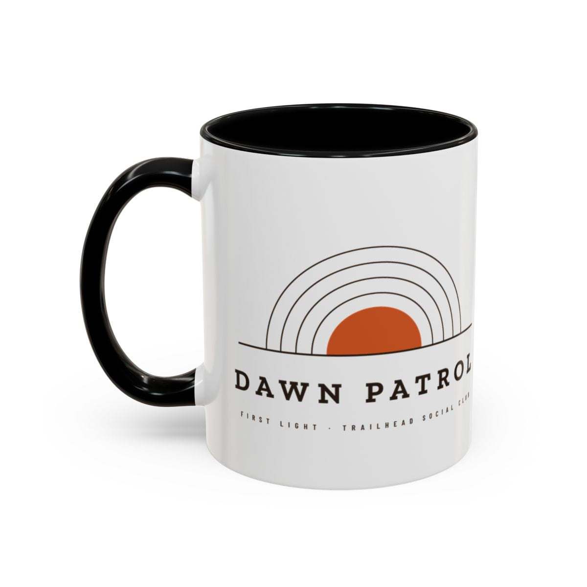 Dawn Patrol Mug in Black, design side