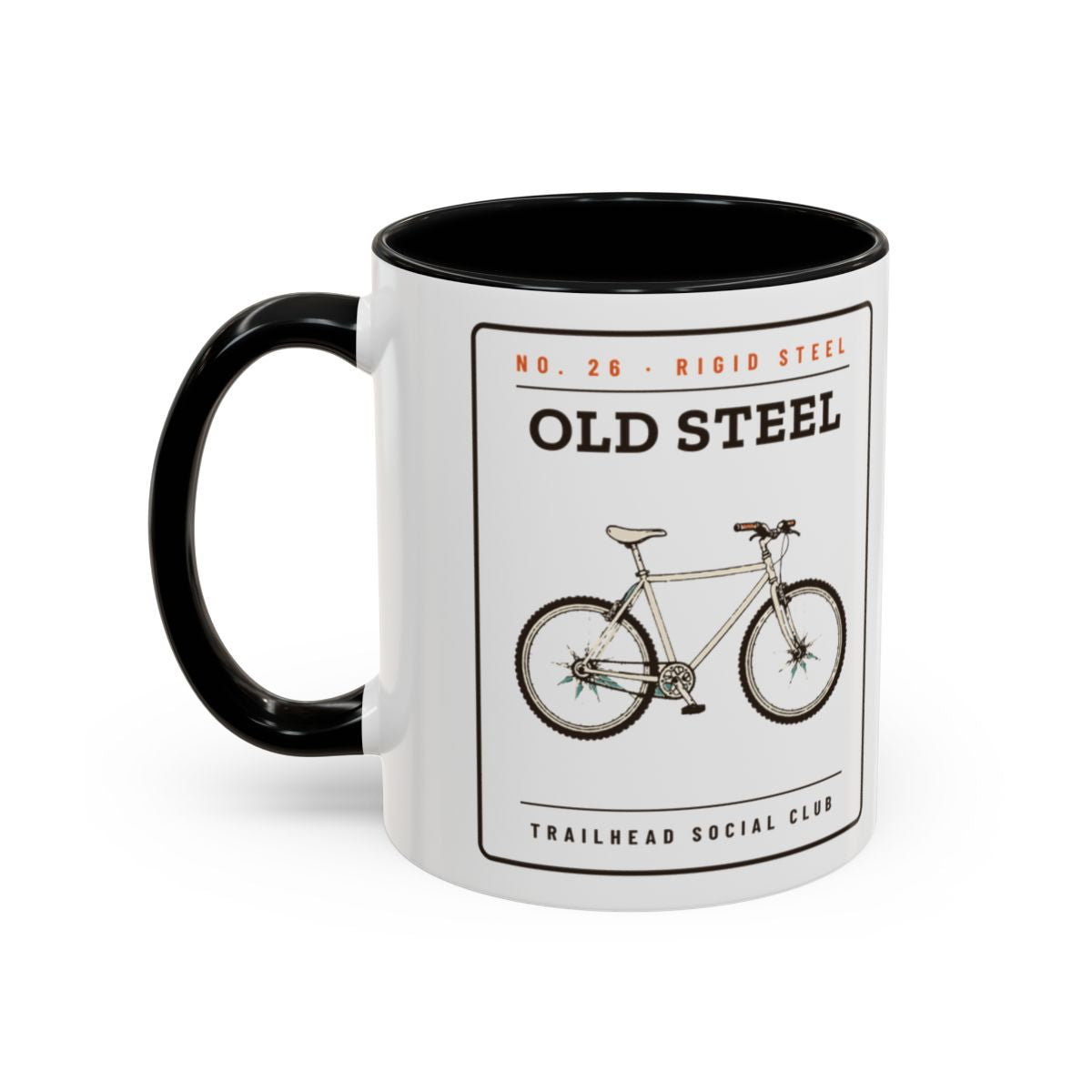 Old Steel Mug in Black, design side