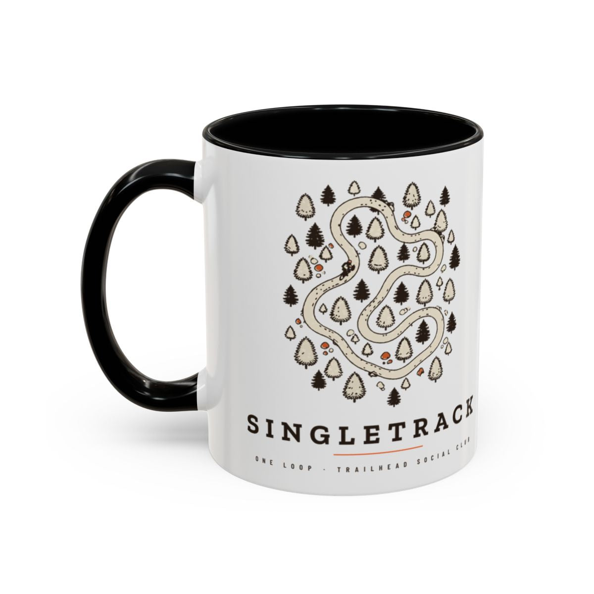 Singletrack Mug in Black, design side