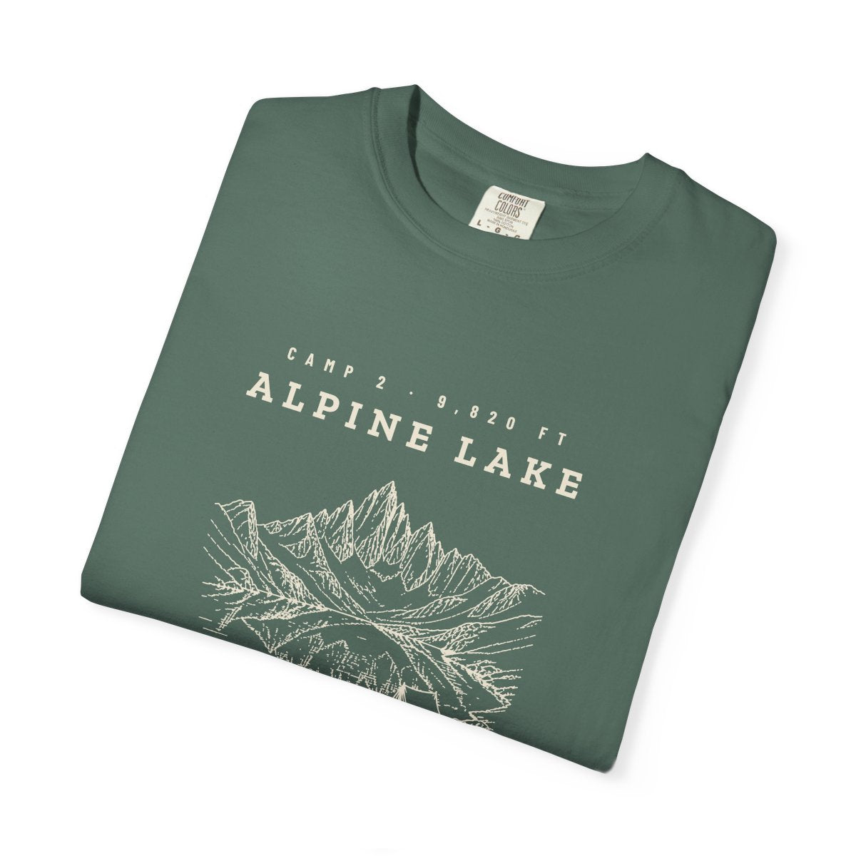 Alpine Lake Tee in Blue Spruce, folded