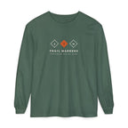 Trail Markers Long Sleeve Tee in Blue Spruce, front view