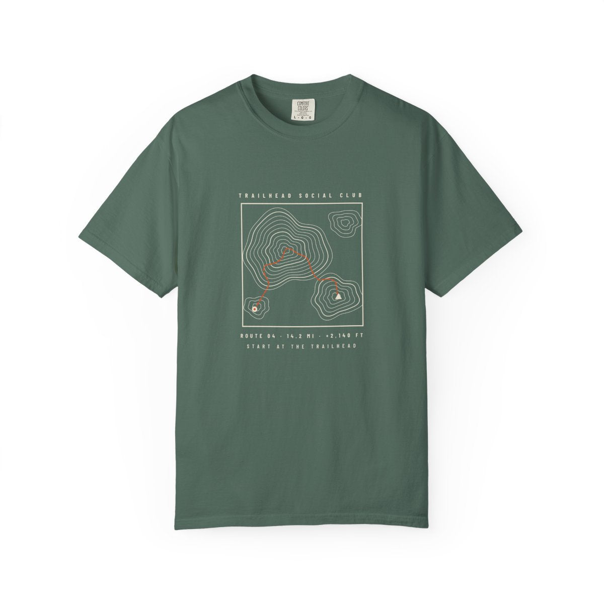 Route Map Tee in Blue Spruce, front view