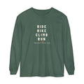 Ride Hike Climb Run Long Sleeve Tee in Blue Spruce, front view