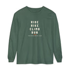 Ride Hike Climb Run Long Sleeve Tee in Blue Spruce, front view