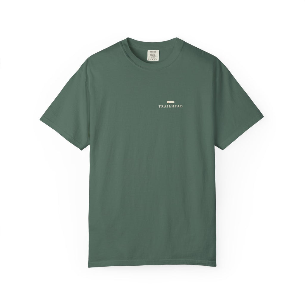 This Way Pocket Tee in Blue Spruce, front view
