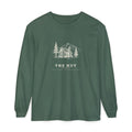 Mountain Hut Long Sleeve Tee in Blue Spruce, front view