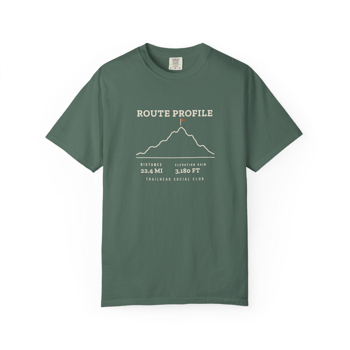 Route Profile Tee in Blue Spruce, front view