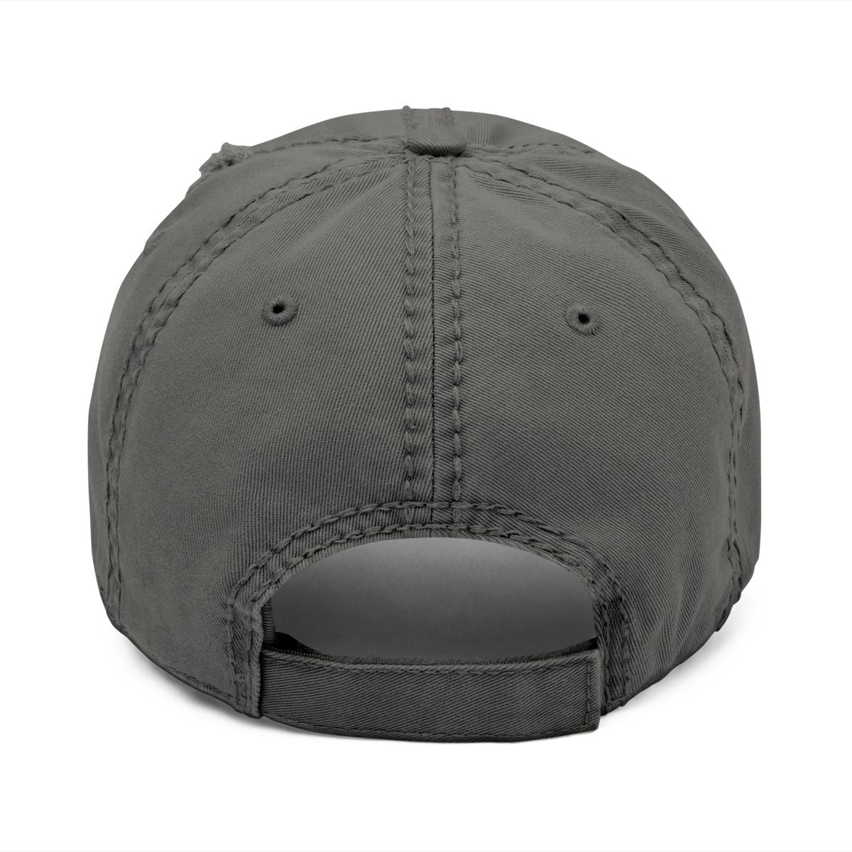 Tailgate Hours Dad Hat in Charcoal Grey, back view