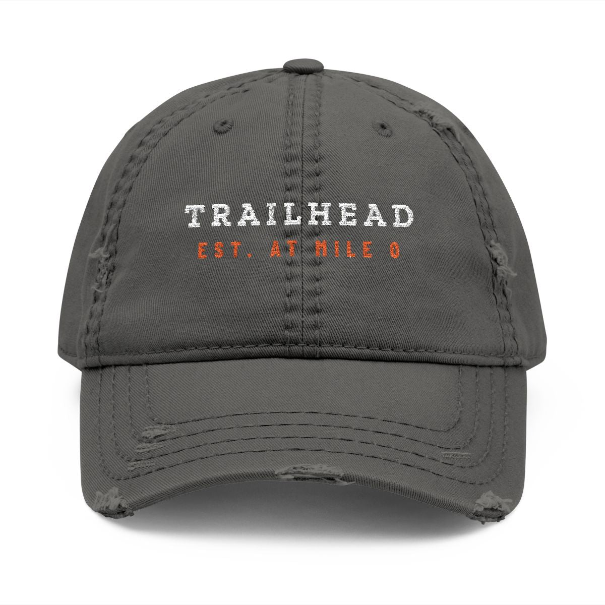 Established Dad Hat in Charcoal Grey, front view