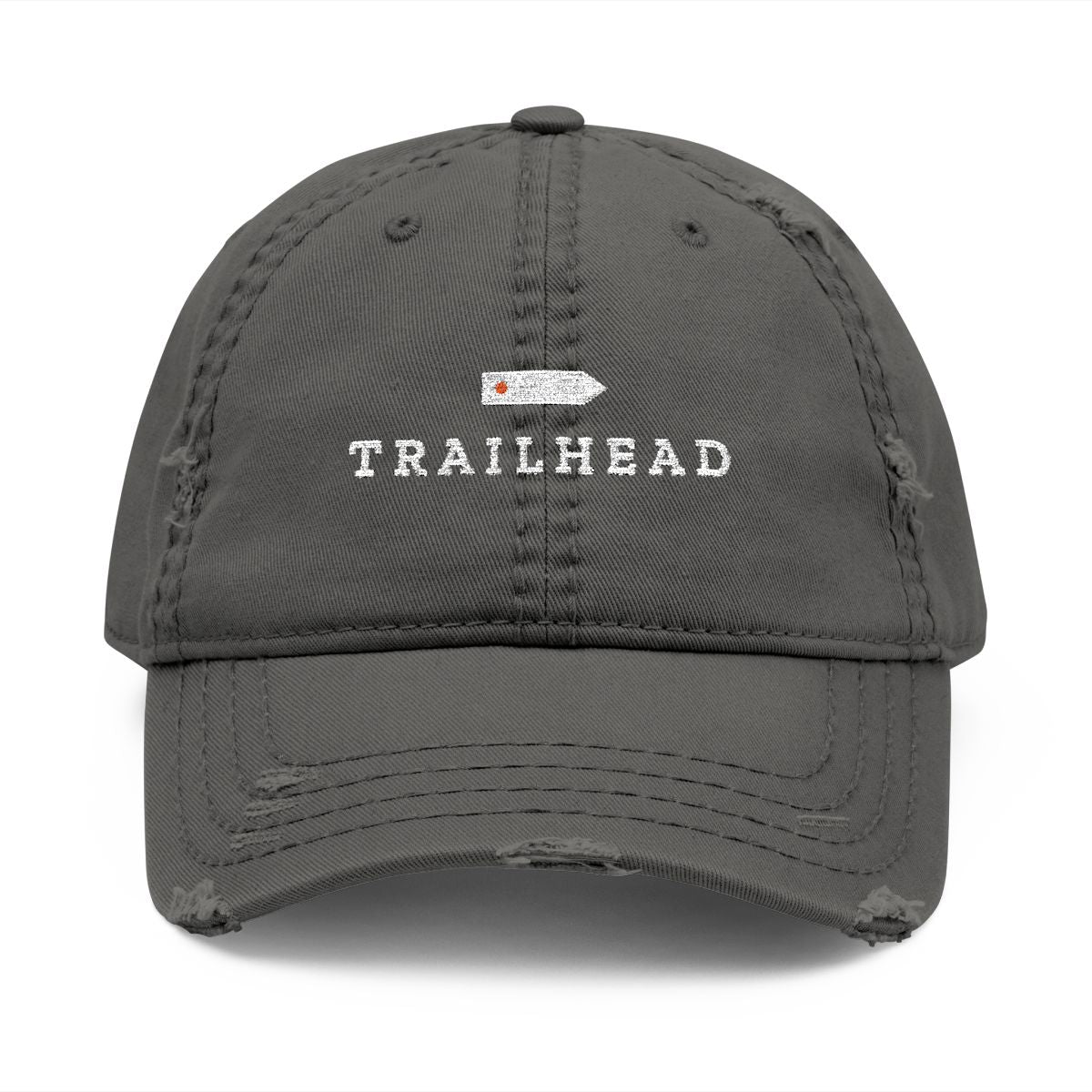 This Way Dad Hat in Charcoal Grey, front view