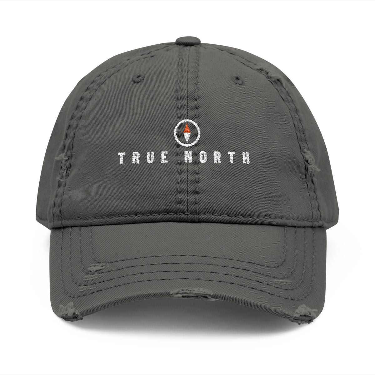 True North Dad Hat in Charcoal Grey, front view