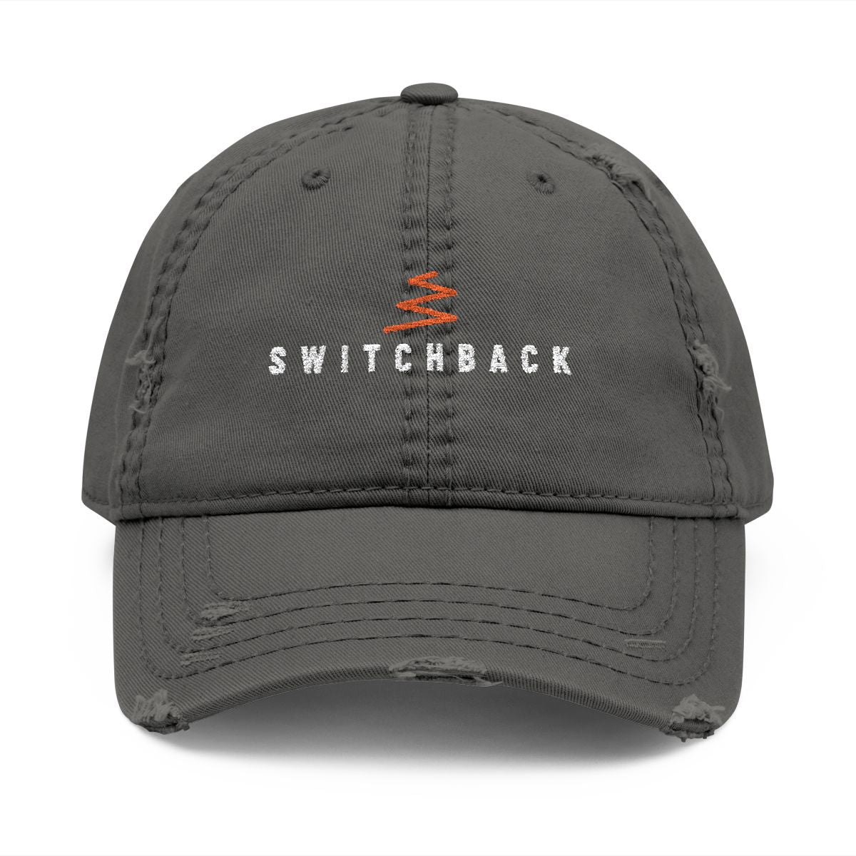 Switchback Dad Hat in Charcoal Grey, front view