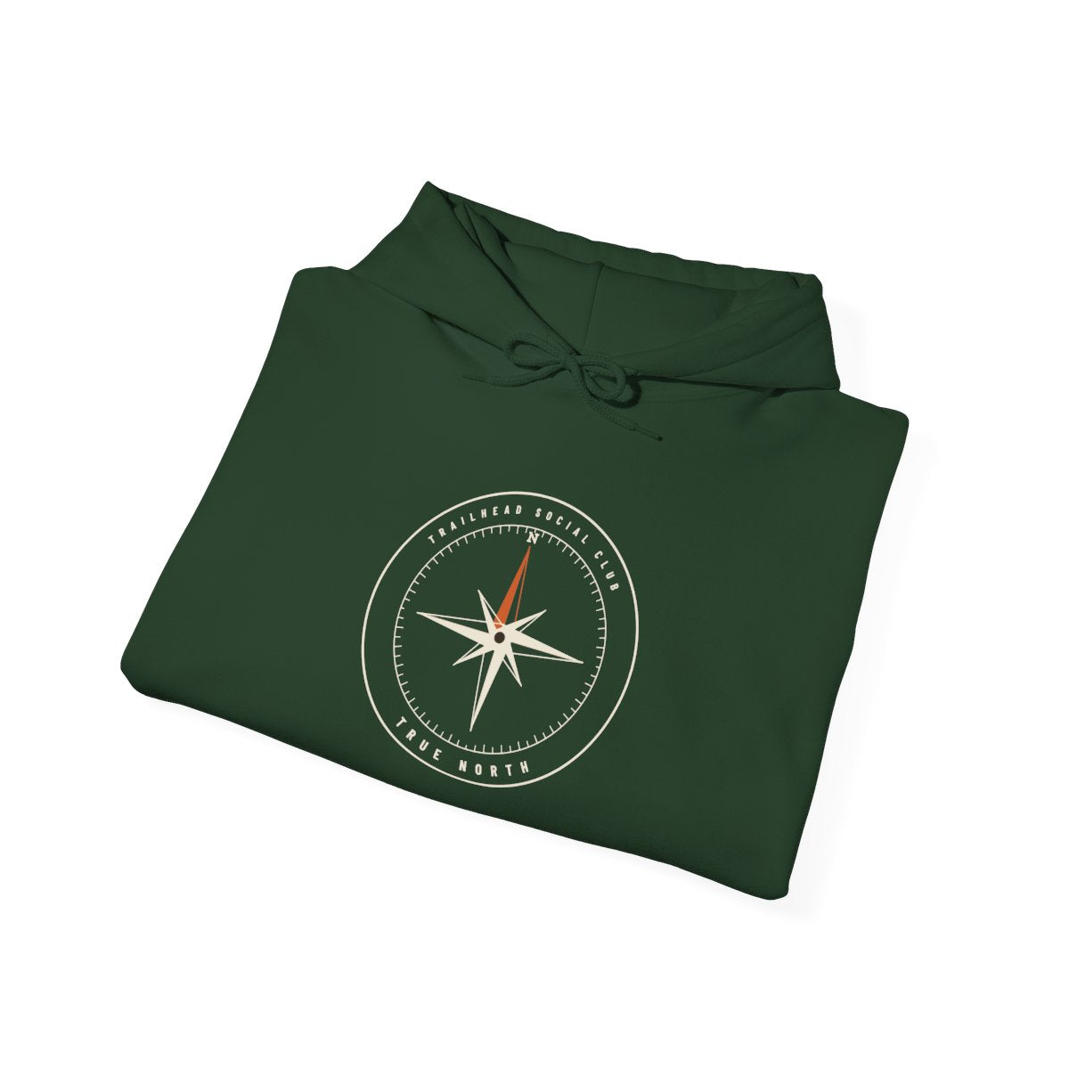True North Hoodie in Forest Green, folded