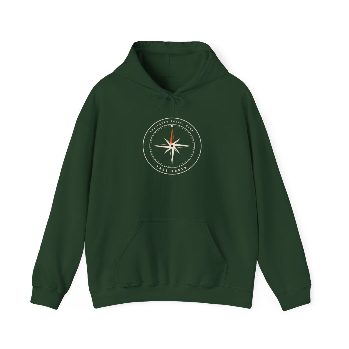 True North Hoodie in Forest Green, front view