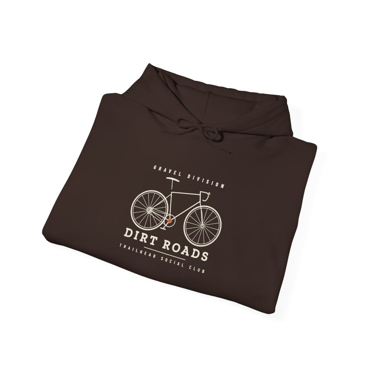 Gravel Division Hoodie in Dark Chocolate, folded
