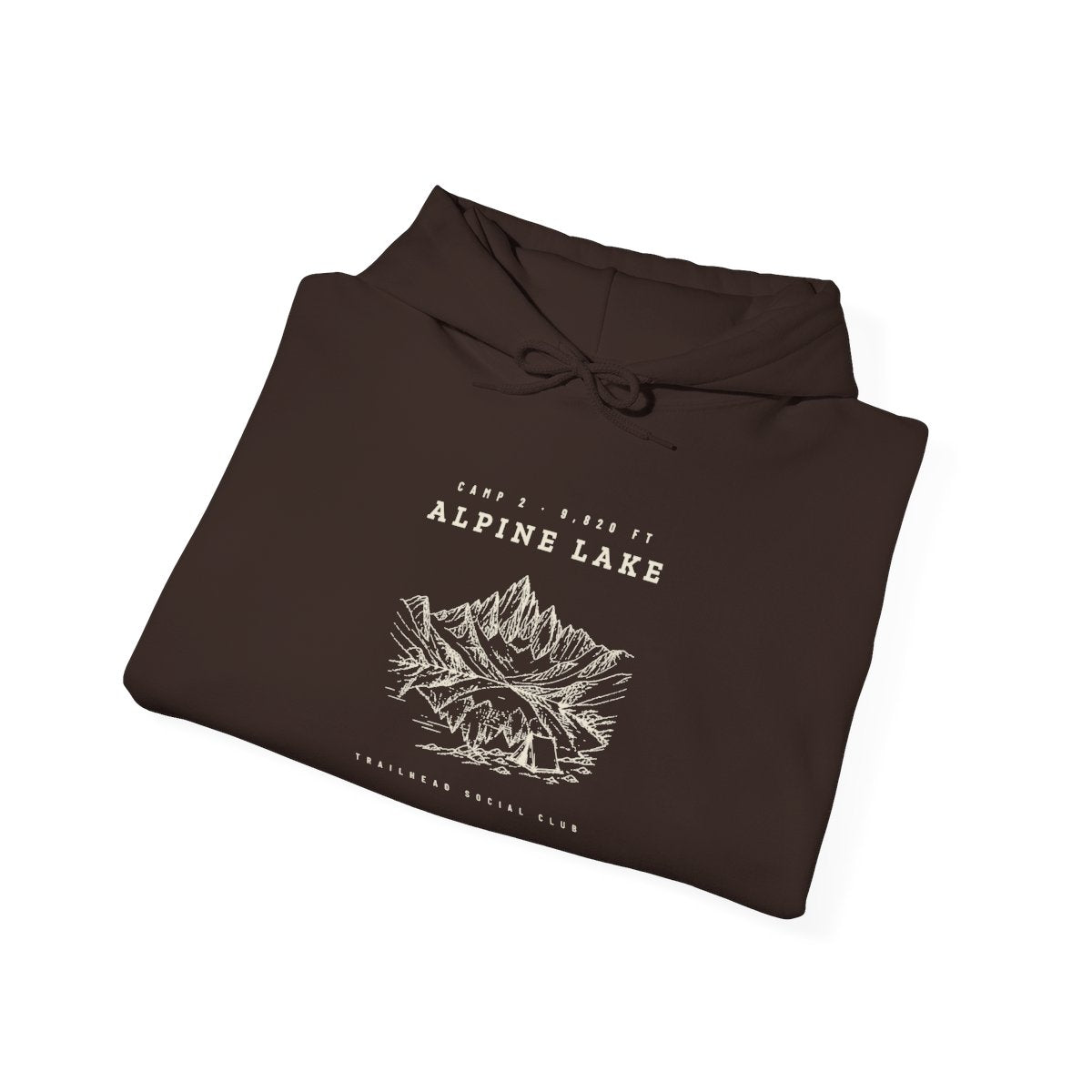 Alpine Lake Hoodie in Dark Chocolate, folded
