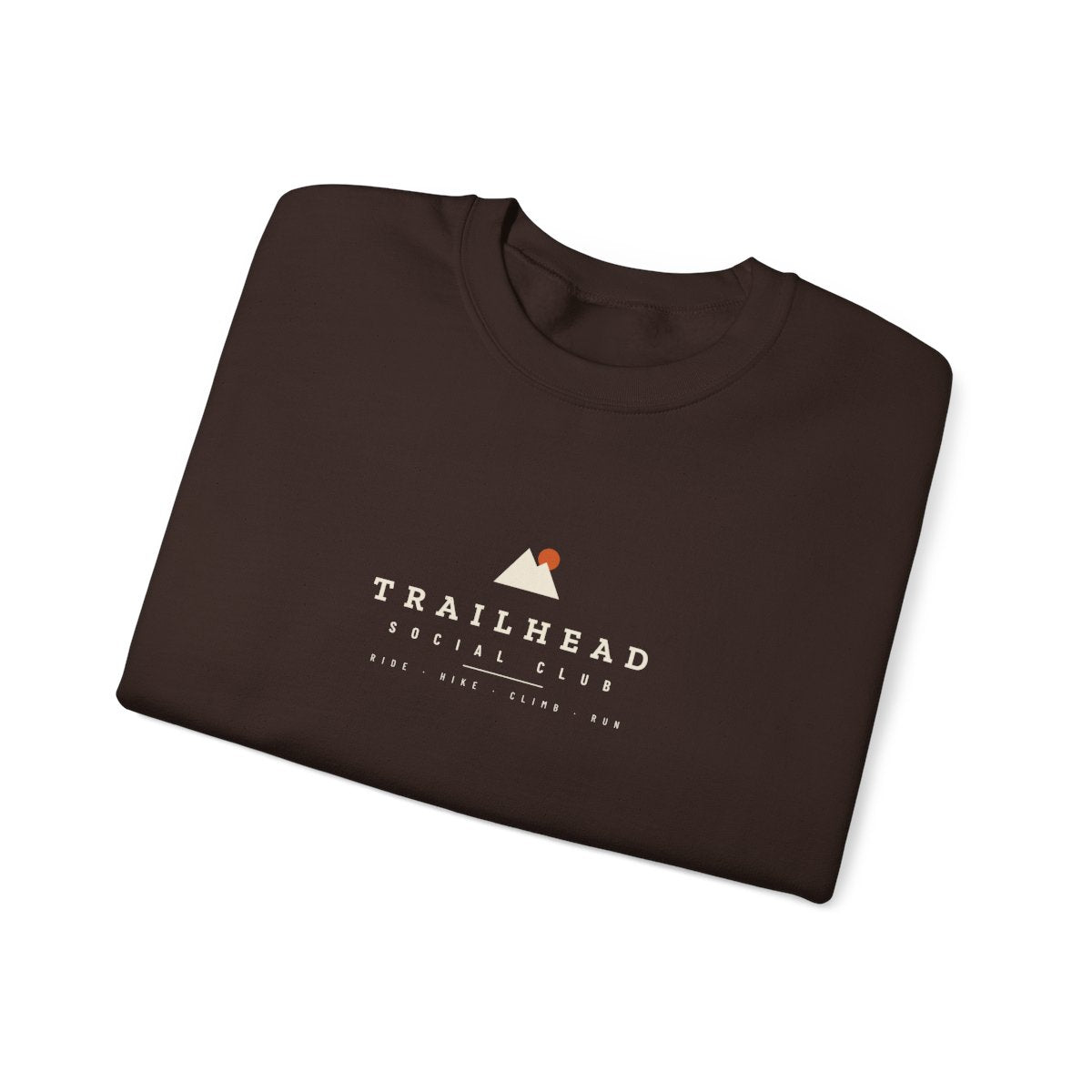 Club Wordmark Crewneck in Dark Chocolate, folded