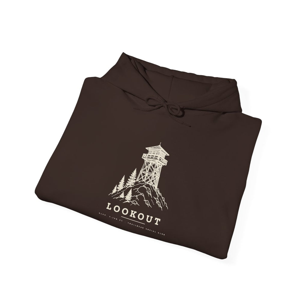 Lookout Tower Hoodie in Dark Chocolate, folded