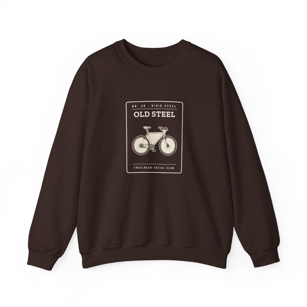 Old Steel Crewneck in Dark Chocolate, front view