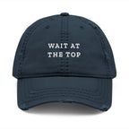 Wait at the Top Dad Hat in Dark Navy, front view
