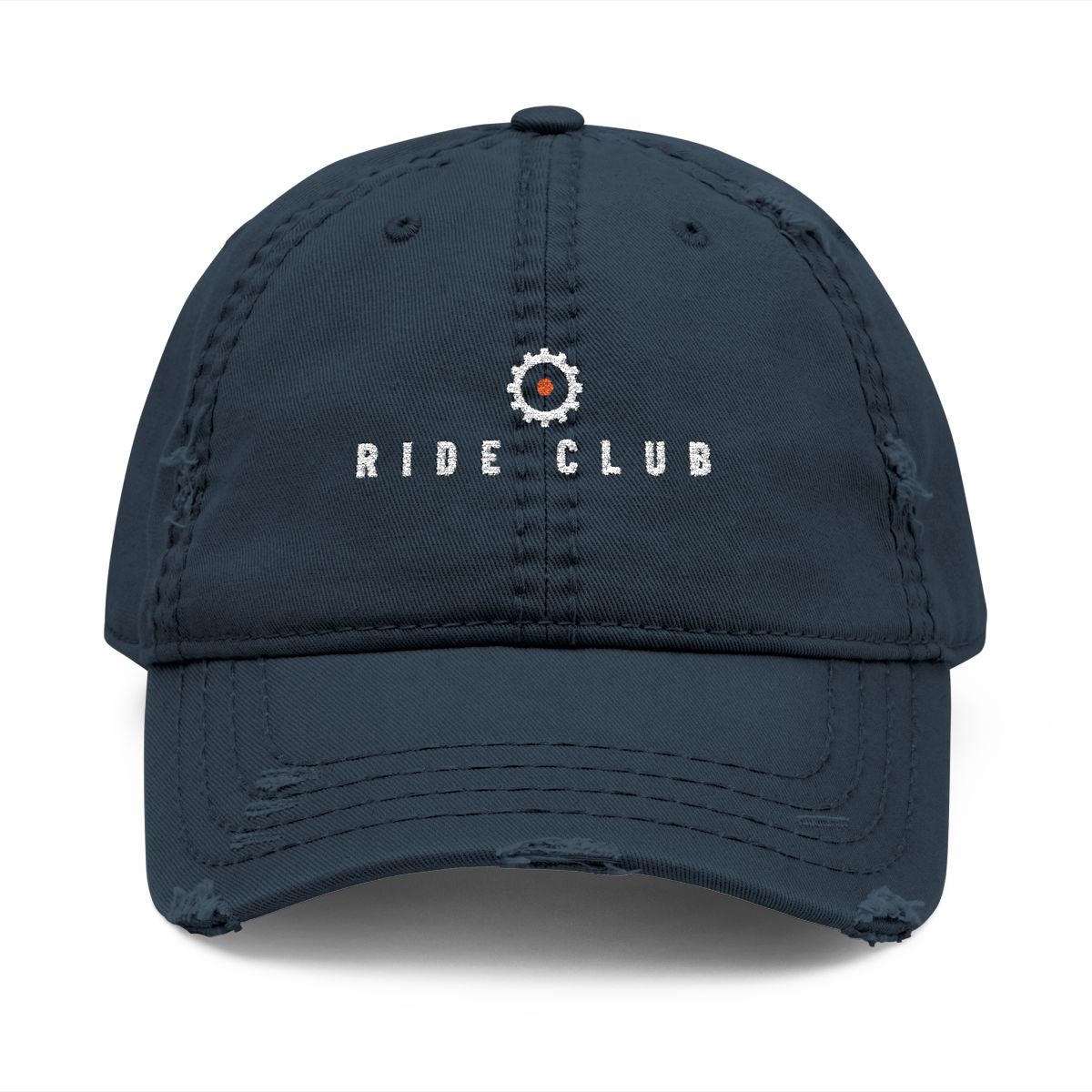 Ride Club Dad Hat in Dark Navy, front view