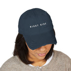 Night Ride Dad Hat in Dark Navy, on model