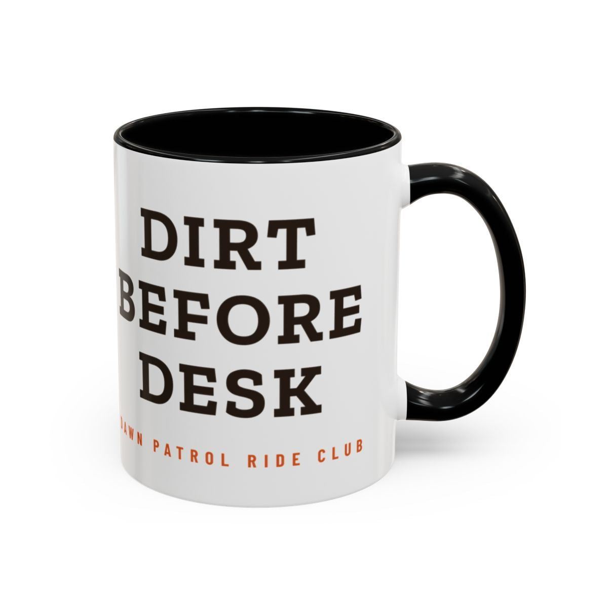 Dirt Before Desk Mug in Black, Dirt Before Desk side