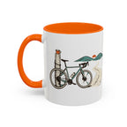 Dirt Before Desk Mug in Orange, gravel bike side