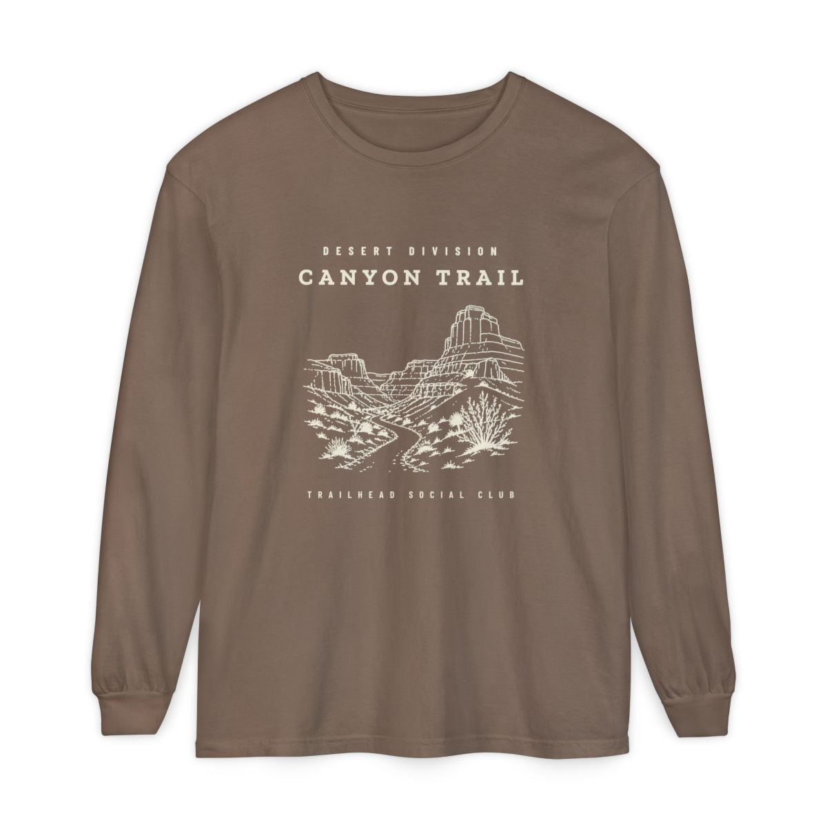 Canyon Trail Long Sleeve Tee in Espresso, front view