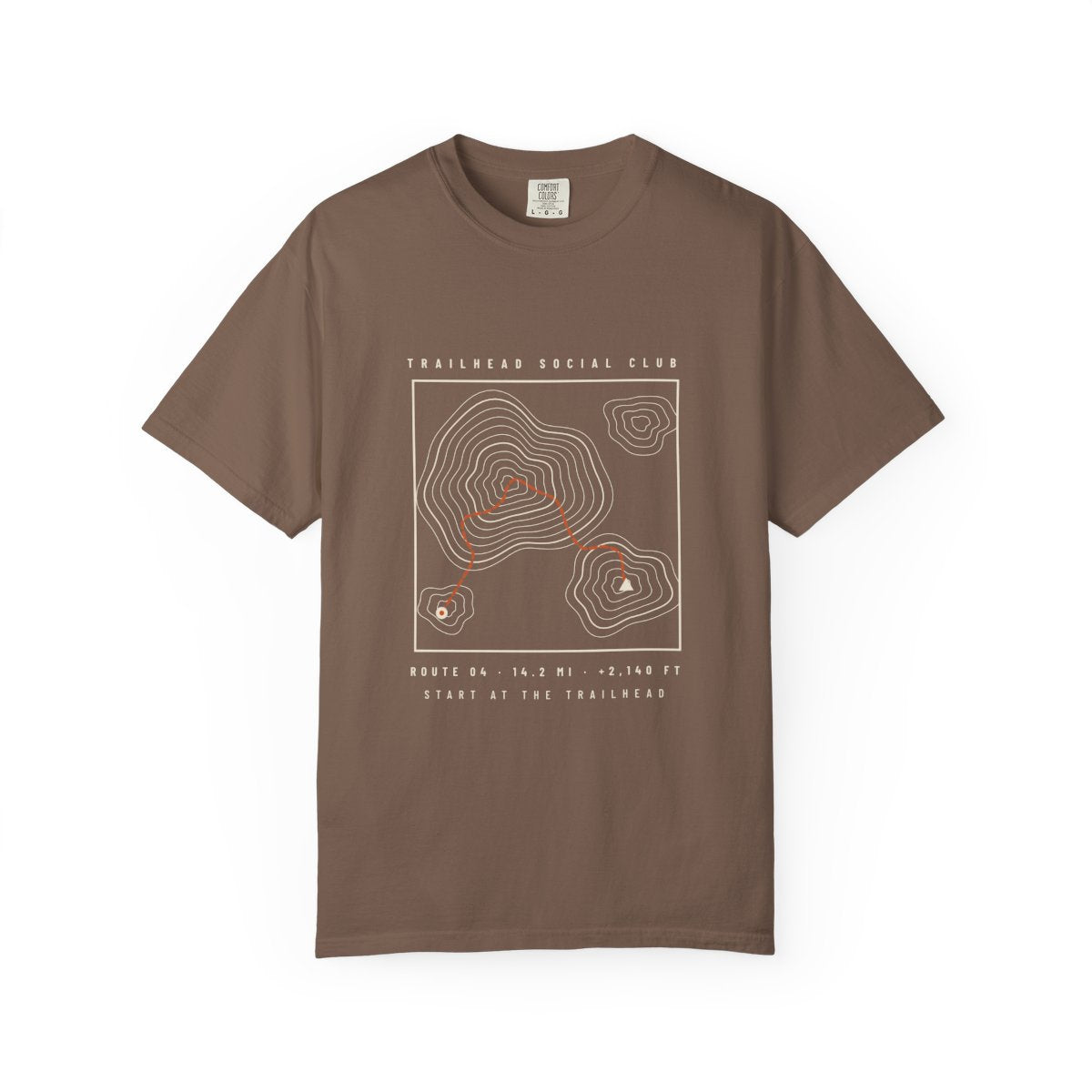 Route Map Tee in Espresso, front view