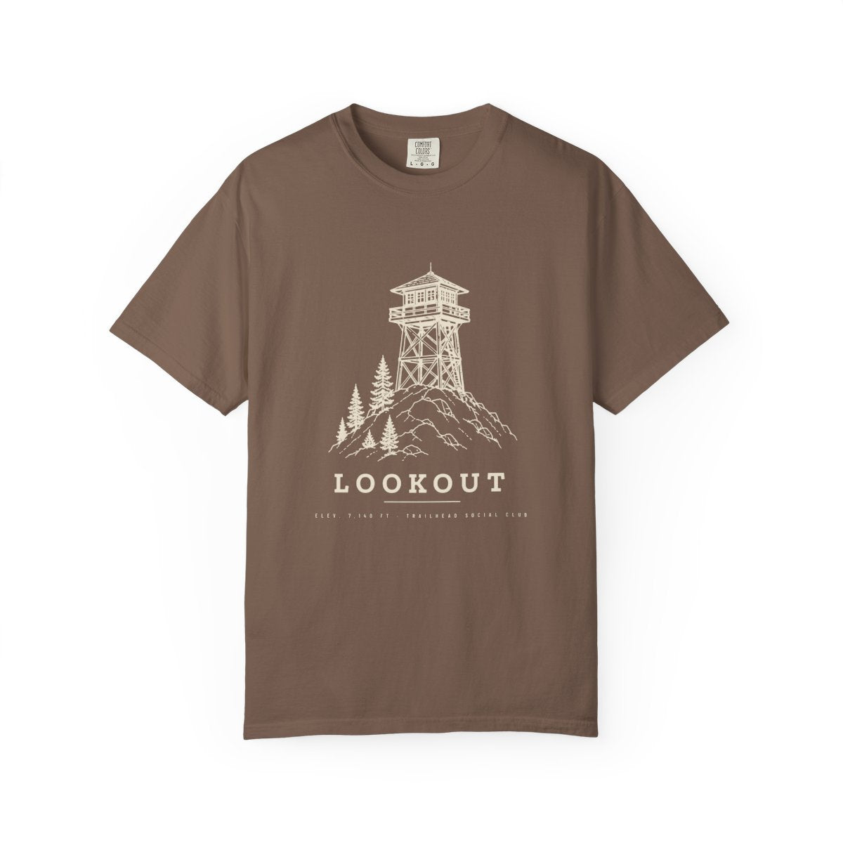 Lookout Tower Tee in Espresso, front view