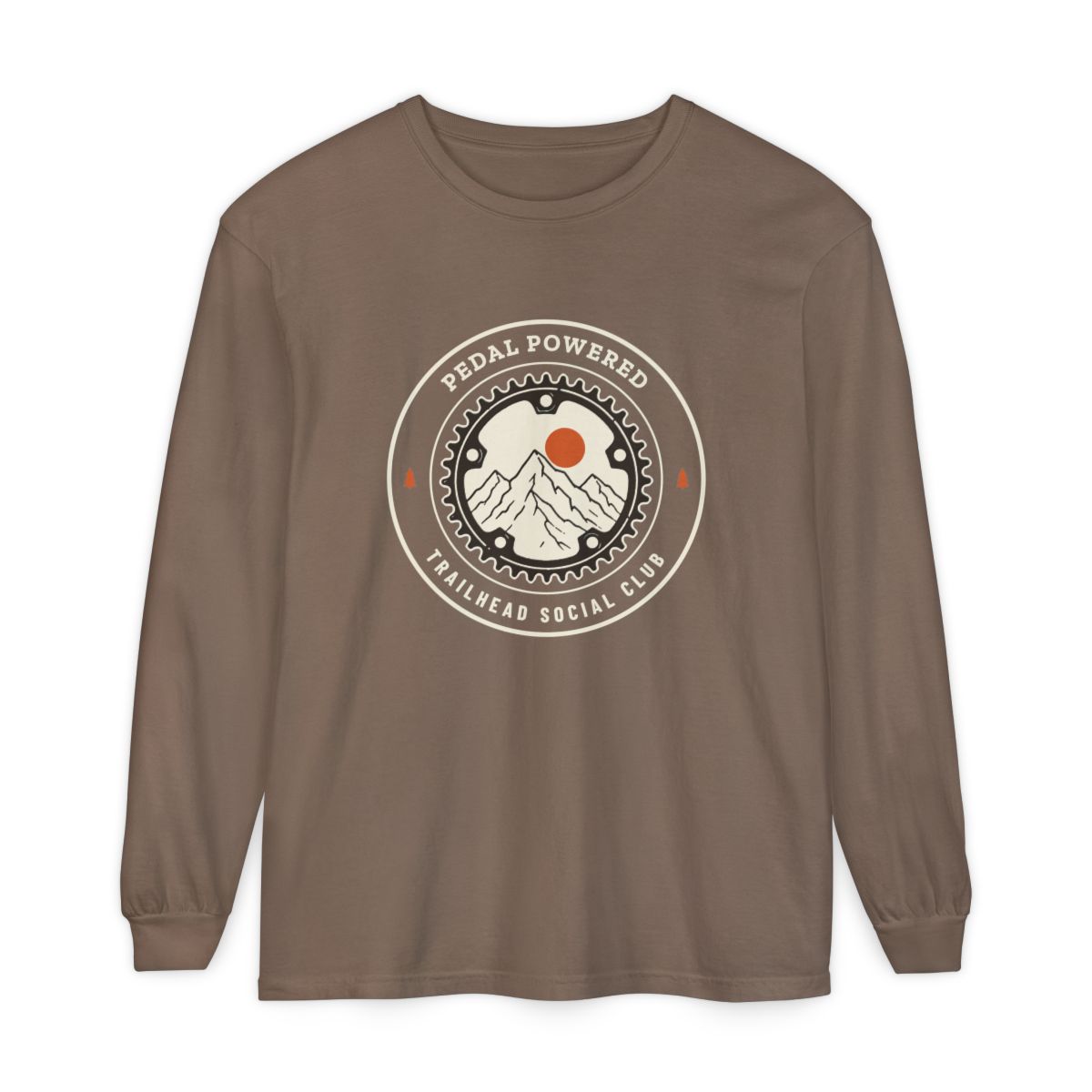 Chainring Long Sleeve Tee in Espresso, front view