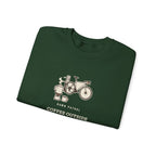 Coffee Outside Crewneck in Forest Green, folded