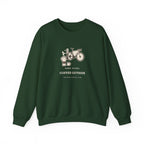 Coffee Outside Crewneck in Forest Green, front view