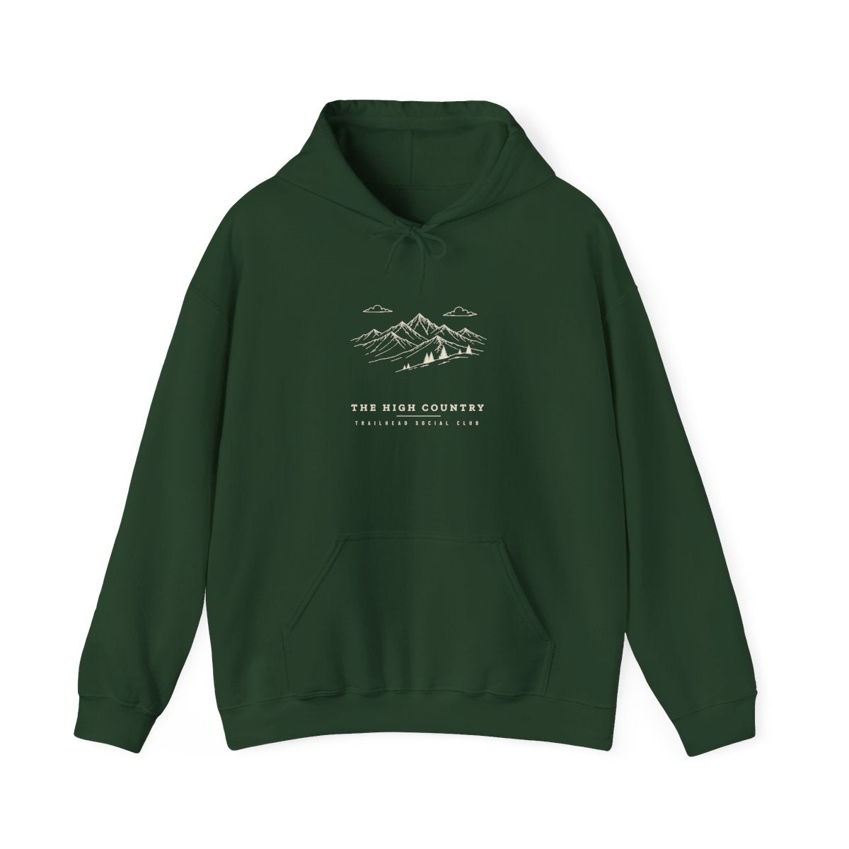 The Range Hoodie in Forest Green, front view