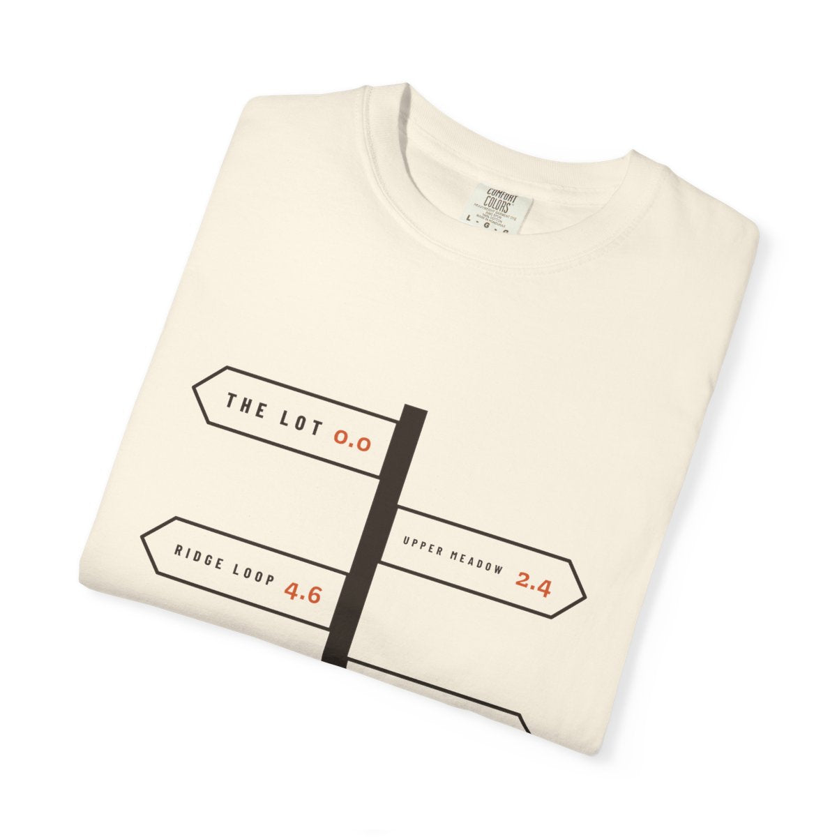 Trail Junction Tee in Ivory, folded