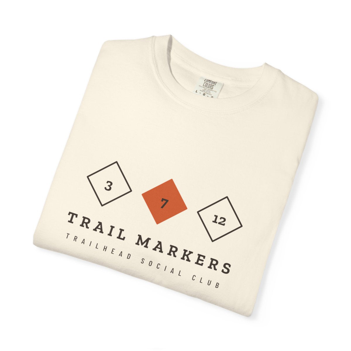 Trail Markers Tee in Ivory, folded